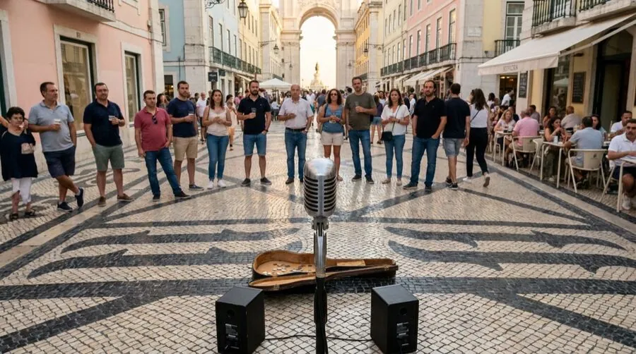 A virtual busking spot on Lisbon’s Rua Augusta